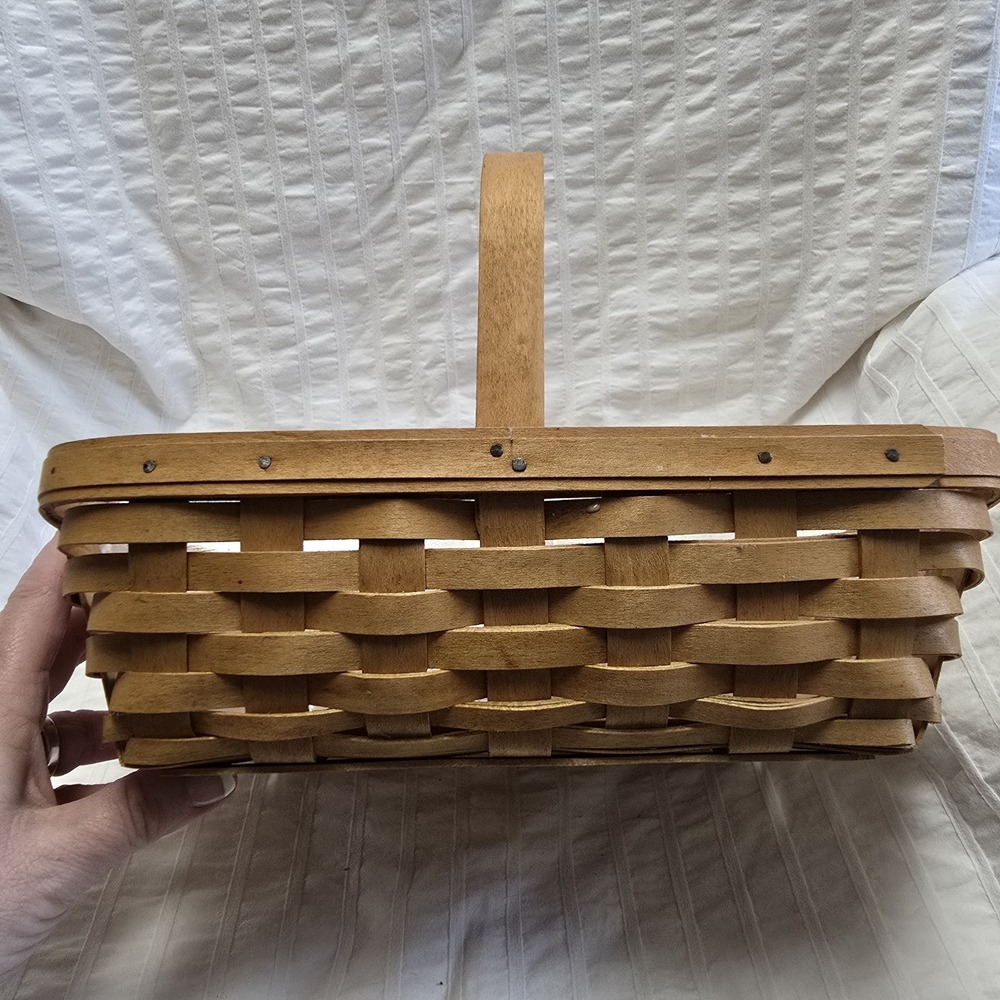 Longaberger 2006 Napkin Basket w/Handle & Plastic‎ Protector - Picture 5 of 5